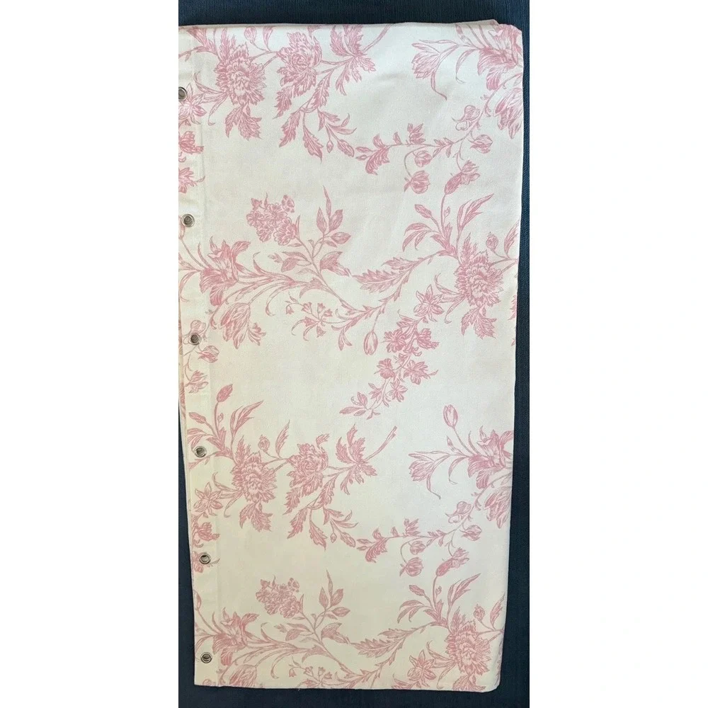 Pink Floral Toile Botanical Fabric Shower Curtain White 72 X 72 Toile De Jouy